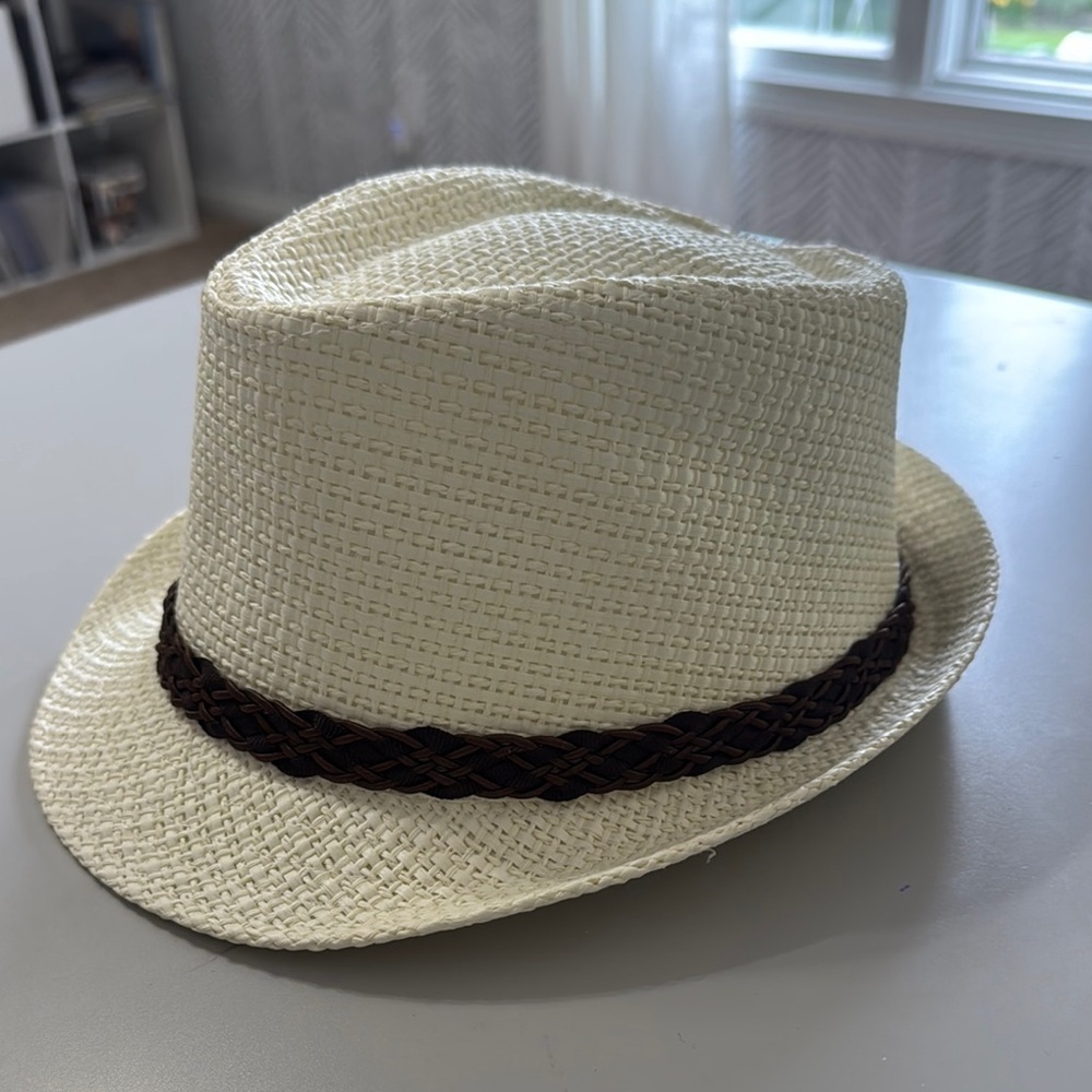 NWOT Stylish Cream Fedora with Brown Band